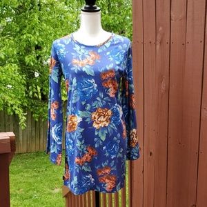 Insight Floral Bell Sleeve Tunic Dress